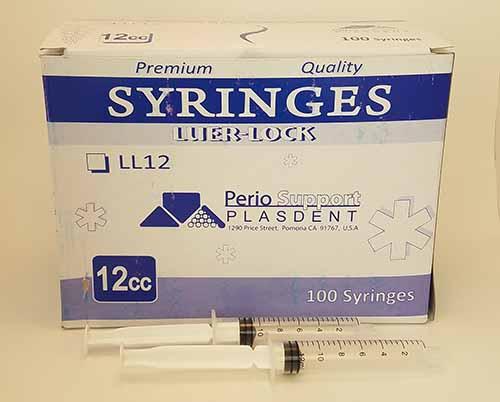 Plasdent Luer Lock Irrigation Syringes 100/Bx