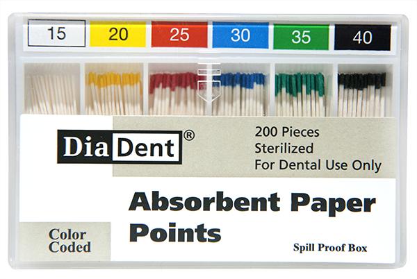 Spill Proof Absorbent Paper Points (Diadent)