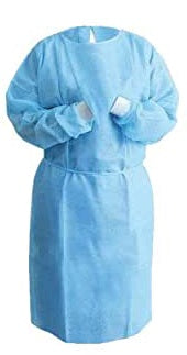 Maytex Isolation Gown Isolation Gown with Knit Cuff, 10/pk - blue disposable