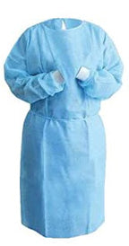 Maytex Isolation Gown Isolation Gown with Knit Cuff, 10/pk - blue disposable