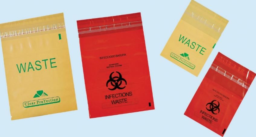 Mini Stick On Biohazard Waste Bags (Plasdent)