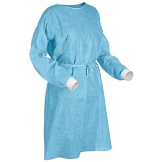 Maytex Isolation Gown Isolation Gown with Knit Cuff, 10/pk - blue disposable